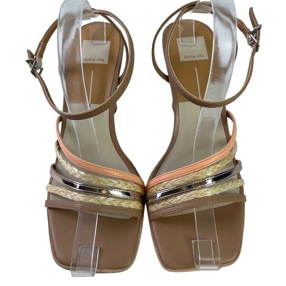 Dolce Vita Quinna Womens Peach Multi Stella Strappy High Heels Sandals Shoes 10 - Picture 8 of 16